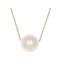 9mm Cultured Freshwater Pearl Station Necklace in 14k Yellow Gold