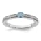 14K White Gold Stackable Expressions Aquamarine and Diamond Ring 0.075ctw