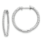 Rhodium Over 14K White Gold Oro Spotlight Lab Grown Diamond SI+, H+, In
and Out Hinged Hoop Earrings