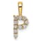 14K Yellow Gold Lab Grown Diamond Letter P Initial Pendant
