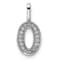Rhodium Over 14k White Gold Diamond Number 0 Pendant
