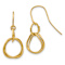 14k Yellow Gold Textured Small Twisted Circle Dangle Earrings
