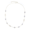 Pear Shape Freshwater Pearl Station Necklace In 14K Gold Over Sterling Silver