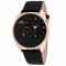 Oceanaut Men's Sentinel Black Dial, Rose Bezel, Black Leather Strap Watch