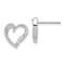 Rhodium Over 14k White Gold Diamond Heart Stud Earrings