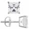 White Cubic Zirconia 14k White Gold Studs With Velvet Gift Box 3.00ctw