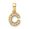 14K Yellow Gold Diamond Letter C Initial with Bail Pendant