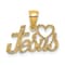 14k Yellow Gold Textured Love Jesus Script Pendant