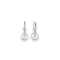 14K White Gold Crystal and White Quartz Leverback Earrings