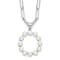Rhodium Over Sterling Silver 3-5.5mm Freshwater Cultured Pearl LETTER O
18-inch Necklace