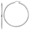 Rhodium Over 14k White Gold 2 3/8" Polished Tube Hoop Earrings