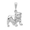 Rhodium Over 14k White Gold Bulldog Pendant