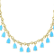 Turquoise Dangle Station Necklace In 18K Gold Over Sterling Silver