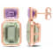 28 CT TGW Rose de France and Green Quartz 2-Stone Earrings in Rose
Plated Sterling Silver