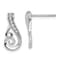 Rhodium Over Sterling Silver Polished Cubic Zirconia Dangle Earrings