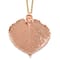 Copper Dipped Aspen Leaf with 20 Inch Gold-plated Necklace