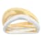 Two-Tone Wave Band Ring Set in Gold Over Silver and Sterling Silver