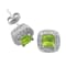 Green Peridot Rhodium Over Sterling Silver Earrings