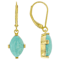 Turquoise 12x8mm Dangle Earrings In 18K Gold Over Sterling Silver