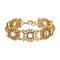 Gold Tone Round Filigree With Crystals Bracelet