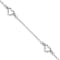 Rhodium Over 14K White Gold Fancy Heart Bracelet
