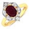 1.7ctw Red Ruby and Diamond 14K Yellow Gold Halo Ring