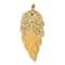 14k Yellow Gold Polished and Diamond-Cut Leaf Chain Slide Pendant
