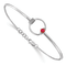Rhodium Over 14k White Gold Polished Diamond and Ruby Circle Bracelet