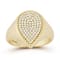 Rachel Zoe Pave Pear-Shaped Signet Ring in 14K Gold Over Sterling Silver