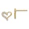 14k Yellow Gold Cubic Zirconia Heart Post Earrings