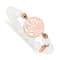 Rose Stainless Steel Polished plated Tree White Jade Stretch Bracelet