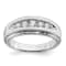 Rhodium Over 14K White Gold Lab Grown Diamond SI1/SI2, G H I, Men's Ring
