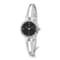 Ladies Charles Hubert Chrome-finish Brass Black Dial Watch