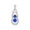 14K White Gold Round Tanzanite and Diamond Pendant 0.79ctw