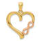 14k Two-tone Gold Polished Infinity Heart Pendant