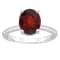 10x8mm Oval Garnet With Diamond Accents Rhodium Over Sterling Silver
Hidden Halo Ring