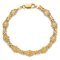 14k Yellow Gold Textured Fancy Floral Link Bracelet