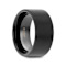 SAN ANTONIO Flat Black Tungsten Carbide Band with Brushed Finish 12mm