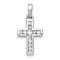 Rhodium Over 14k White Gold Diamond Latin Cross Pendant
