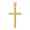 14k Yellow Gold 3D Polished Cross Pendant