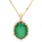5.52 Ctw Emerald and 0.28 Ctw White Diamond Pendant in 14K YG