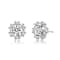 Halo Stud Earrings In Rhodium Over Brass