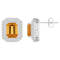 8x6mm Emerald Cut Citrine And White Topaz Accent Rhodium Over Sterling
Silver Double Halo Earrings