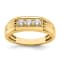 14K Yellow Gold 3-Stone Diamond Men's Ring 0.49ctw