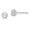 Sterling Silver Polished 5mm Star Basket Set CZ Stud Earrings