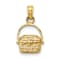 10K Yellow Gold 2D Textured Nantucket Basket Charm
