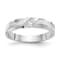 Rhodium Over 14K White Gold AA Quality Trio Ladies Wedding Band