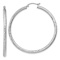 Rhodium Over 14k White Gold Diamond-Cut 1 15/16" Round Hoop Earrings