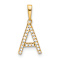 14k Yellow Gold Diamond Letter A Initial Pendant
