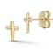 Dainty Cross Stud Earrings In Solid 14K Gold
